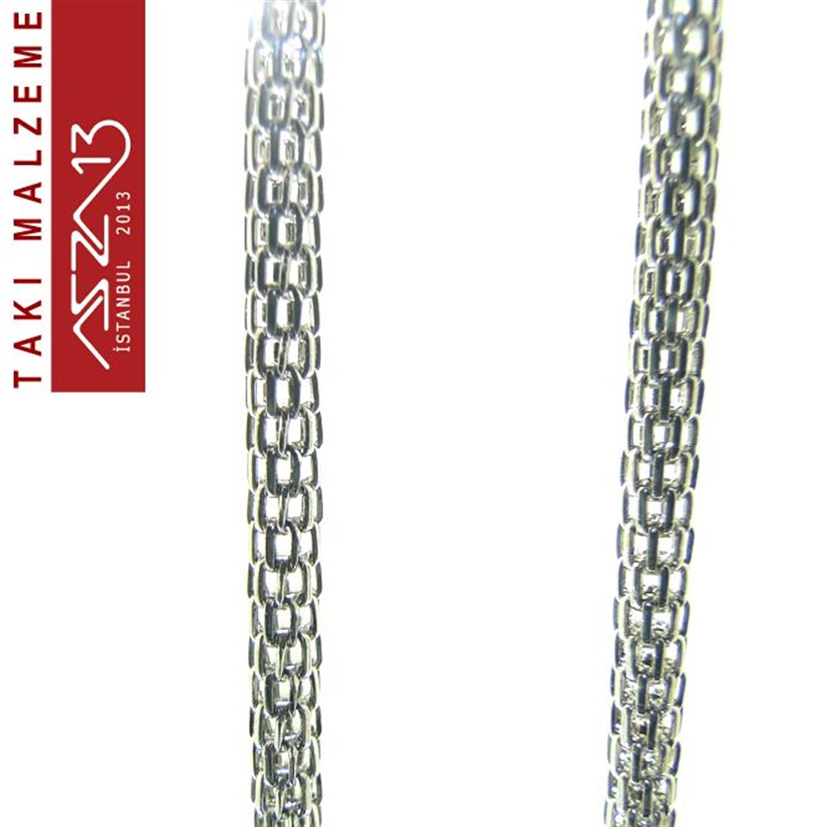 Takı Ana ve Ara MalzemelerTAKI MALZEMEazza13Micron 22K Paladyum Kaplamalı Kafes Örgü 2,5 mm Zincir / Paket İçeriği 42 cm