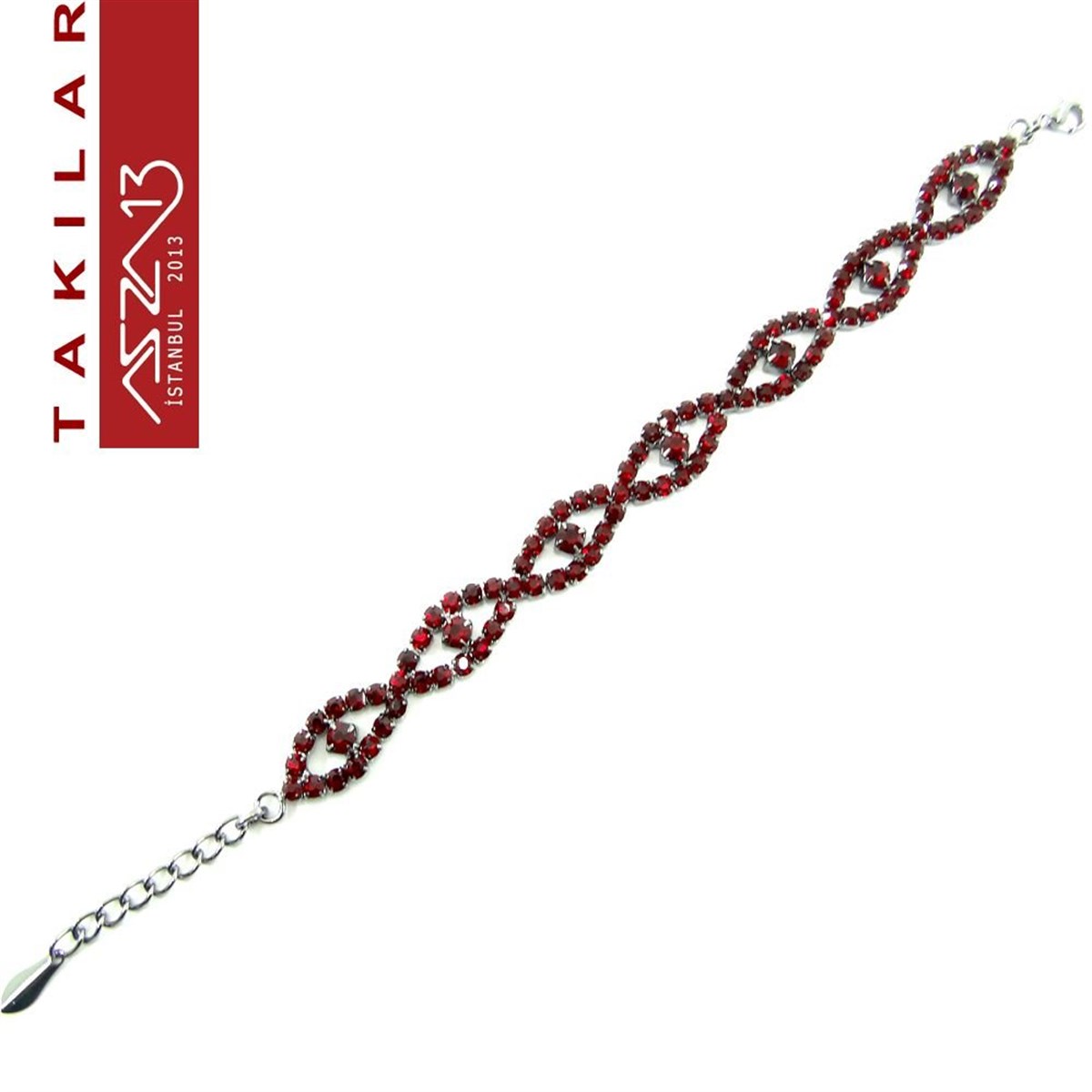 Takı, Bileklik ve BilezikTAKIMarkasızKristal Garnet Taşlı Oval Halka Bileklik