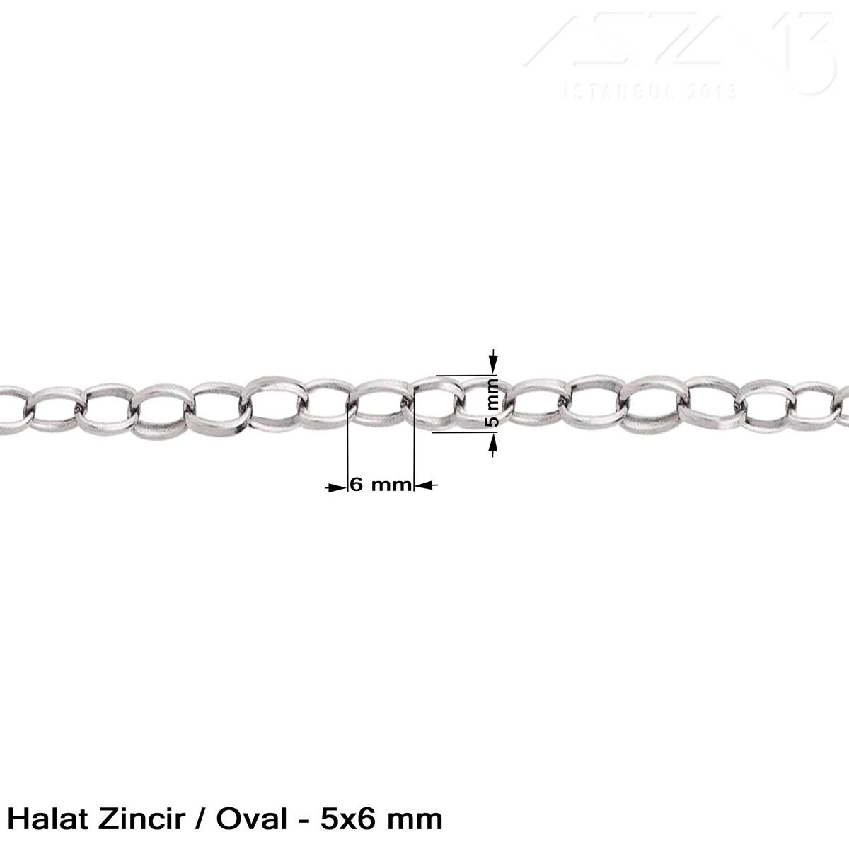 Takı Malzemeleri / Zincir ve Metal Teller / Zincirler / Oval Baklalı Halat ZincirZincirMarkasız06.Tm.63.Zn.05Zincir - Halat Tip - Oval 5 mm - Nikel Kaplama / 1 Metre