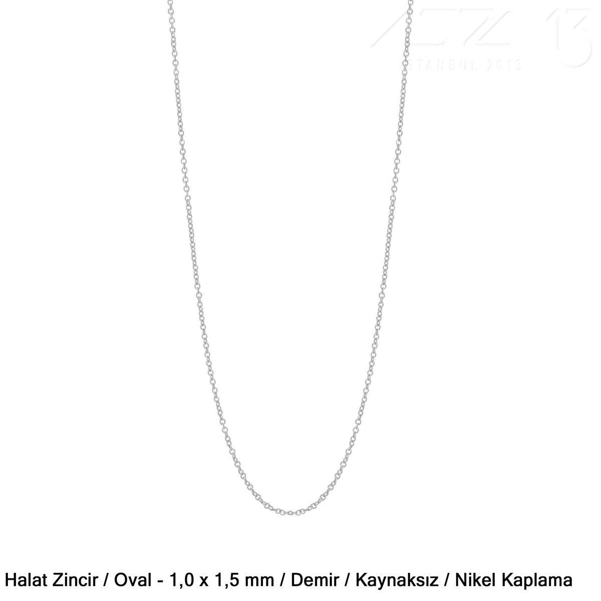 Takı Malzemeleri / Zincir ve Metal Teller / Zincirler / Oval Baklalı Halat ZincirZincirMarkasız06.Tm.63.Zn.25Zincir - Halat Tip - Oval 1,0 mm - Nikel Kaplama  / 1 Metre