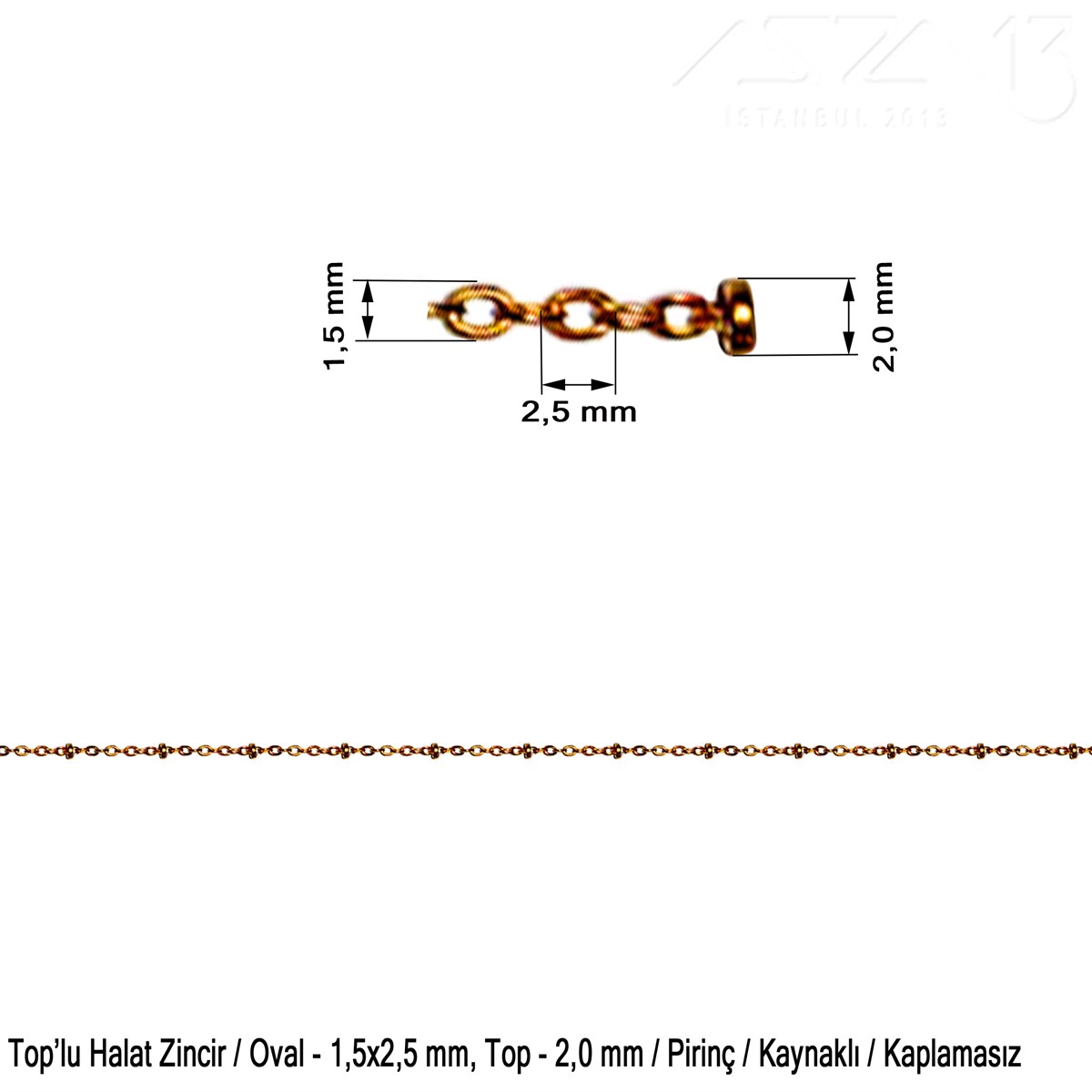 Takı Malzemeleri / Zincir ve Metal Teller / Zincirler / Oval Kaynaklı Top'lu Halat ZincirZincirMarkasız06.Tm.63.Zn.22Zincir - Top'lu Halat Tip - Oval 1,5 mm - Kaplamasız - Kaynaklı  / 1 Metre