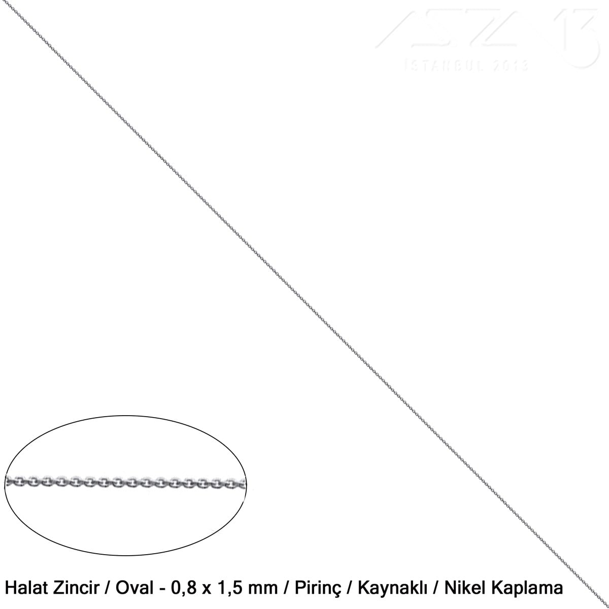 Takı Malzemeleri / Zincir ve Metal Teller / Zincirler / Oval Kaynaklı Halat ZincirZincirMarkasız06.Tm.63.Zn.26Zincir - Halat Tip - Oval 0,8 mm - Nikel Kaplama - Kaynaklı  / 1 Metre