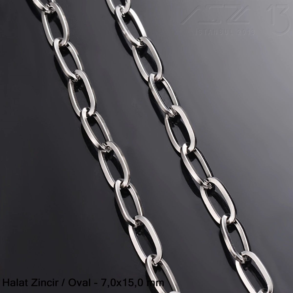 Takı Malzemeleri / Zincir ve Metal Teller / Zincirler / Oval  Halat ZincirZincirMarkasız06.Tm.63.Zn.15Zincir - Halat Tip - Oval 7,0 mm - Rodyum Kaplama - Kaynaklı  / 1 Metre