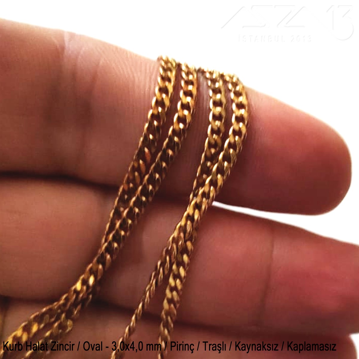 Takı Malzemeleri / Zincir ve Metal Teller / Zincirler / Oval Baklalı Traçlı Kurb Tip Halat ZincirZincirMarkasız06.Tm.63.Zn.23Zincir - Kurb Halat Tip - Traşlı Oval 3 mm - Kaplamasız / 1 Metre