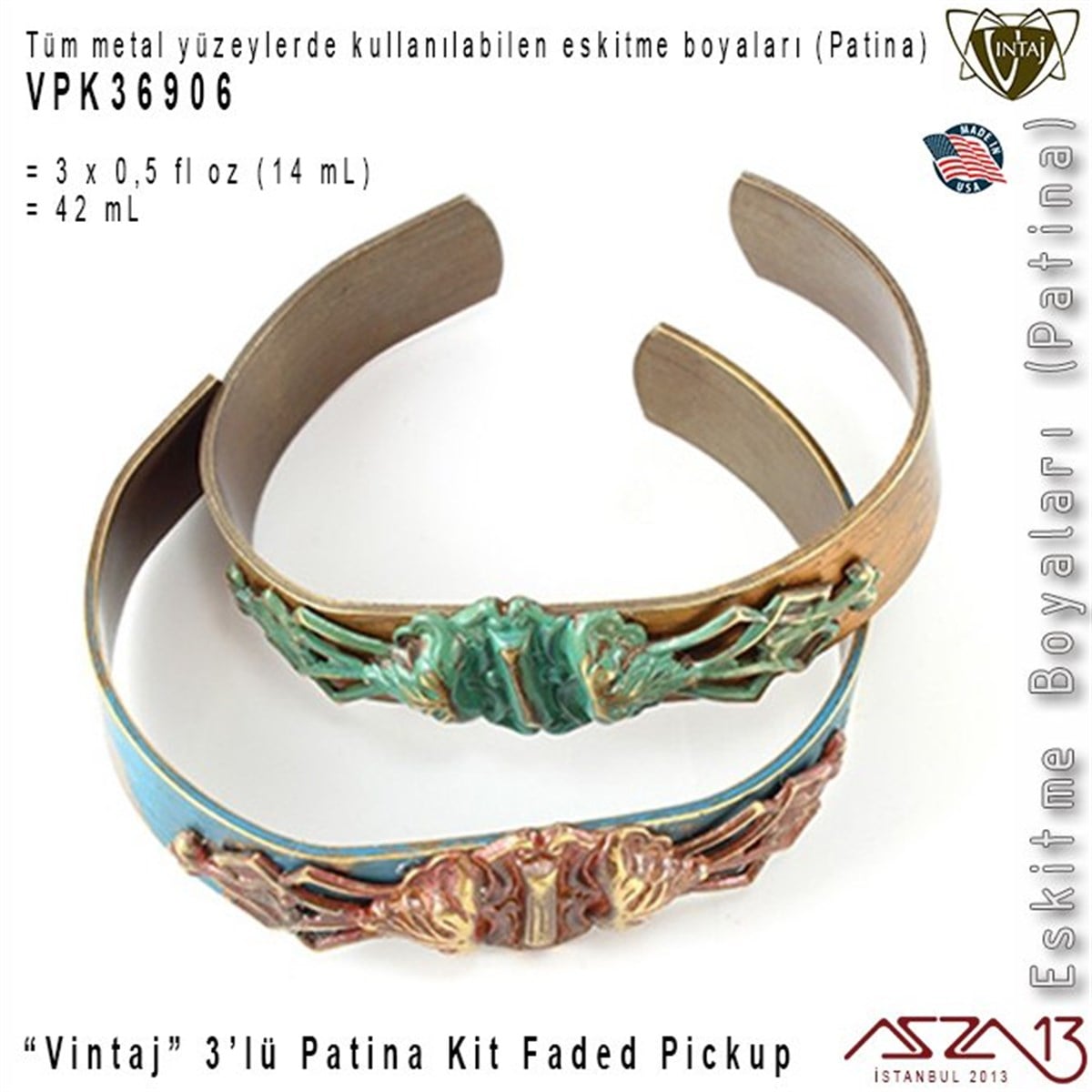 Takı ve Hobi Çalışmaları için PatinaALET, ARAÇ ve GEREÇVintaj''Vintaj'' VPK36906 Patina Boyası 3'lü Set (Faded Pickup)
