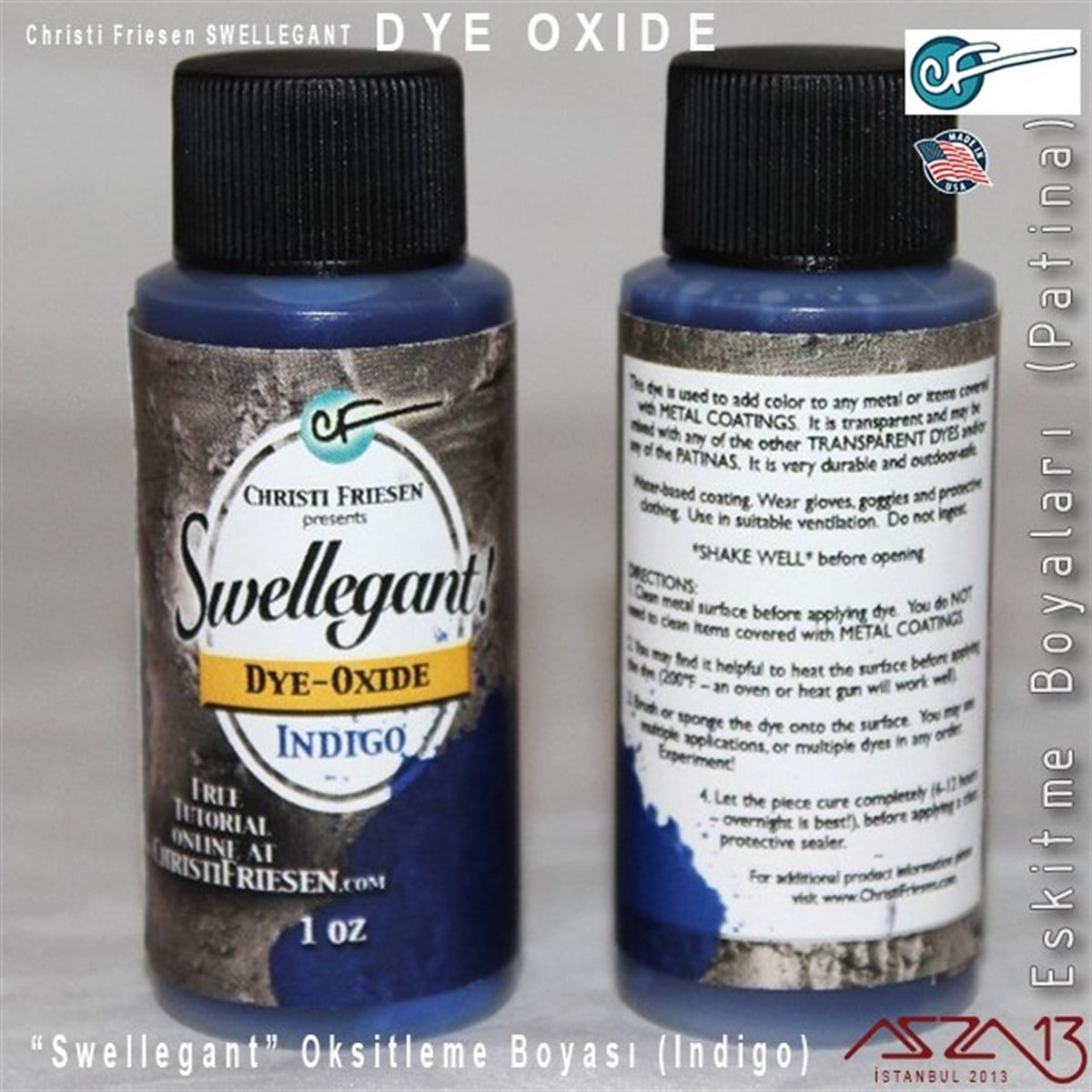 Takı ve Hobi Çalışmaları için PatinaALET, ARAÇ ve GEREÇChristi Friesen''Swellegant'' Indigo Oksitleme Boyası (Dye-Oxide)