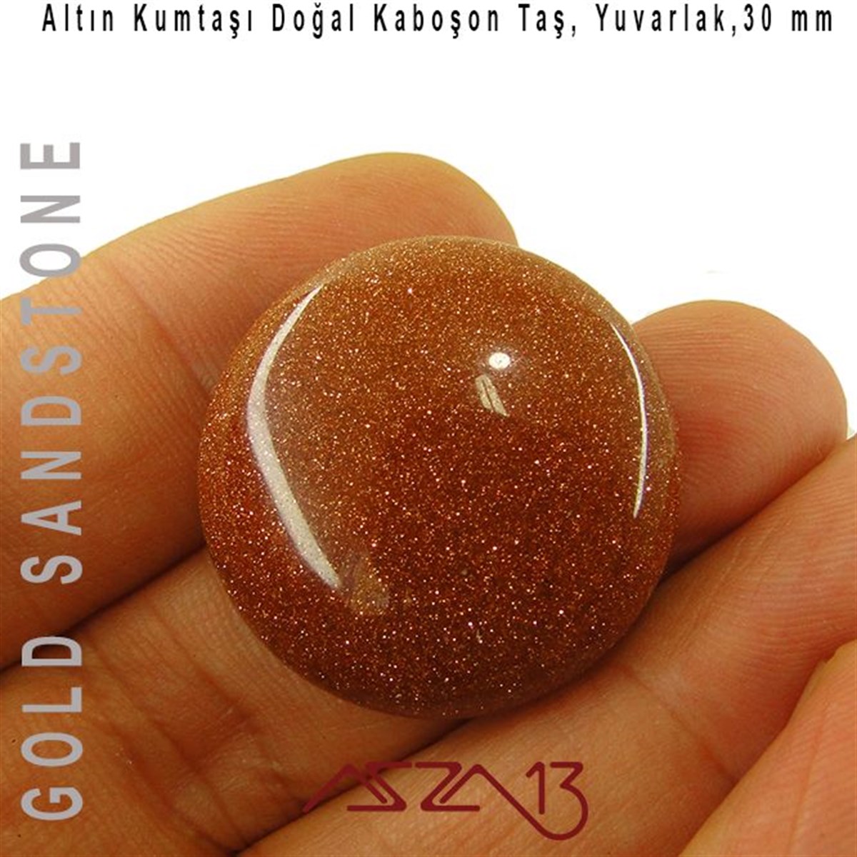 Yarı Değerli Kaboşon Doğal TaşBONCUK ve TAŞMarkasızAltın Kumtaşı, 30 mm, Doğal Taş Kaboşon / Paket İçeriği 1 Adet