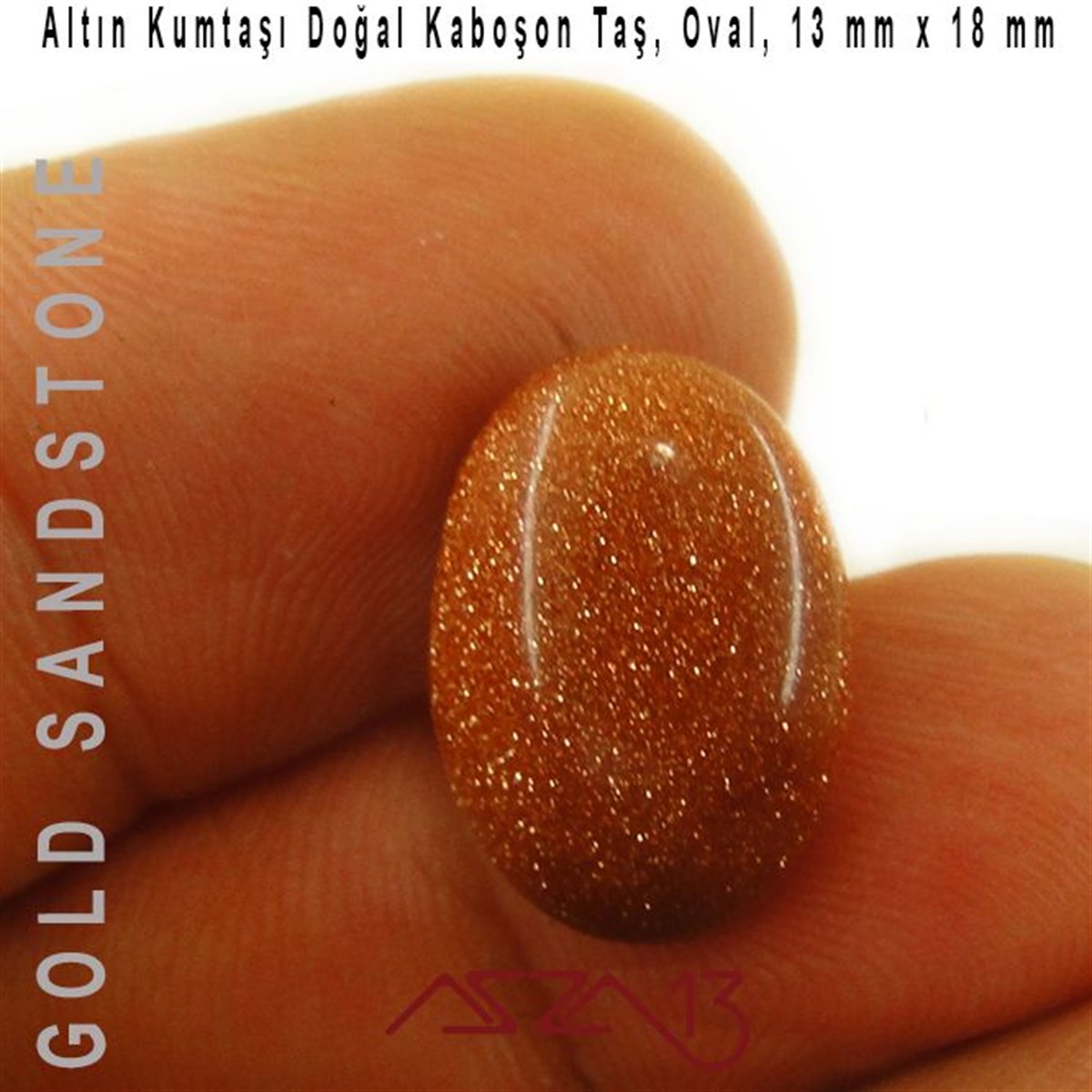 Yarı Değerli Kaboşon Doğal TaşBONCUK ve TAŞMarkasızAltın Kumtaşı 13x18 mm, Doğal Taş Kaboşon / Paket İçeriği 1 Adet