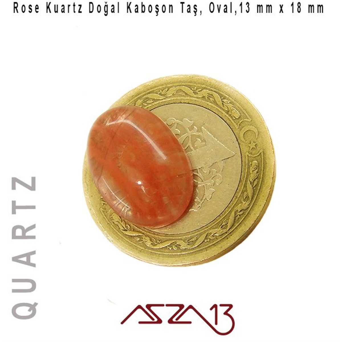 Yarı Değerli Kaboşon Doğal TaşBONCUK ve TAŞMarkasızRose Kuartz 13x18 mm, Doğal Taş Kaboşon / Paket İçeriği 1 Adet