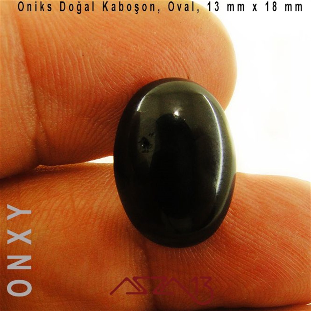 Yarı Değerli Kaboşon Doğal TaşBONCUK ve TAŞMarkasızSiyah Oniks 13x18 mm, Doğal Taş Kaboşon / Paket İçeriği 1 Adet