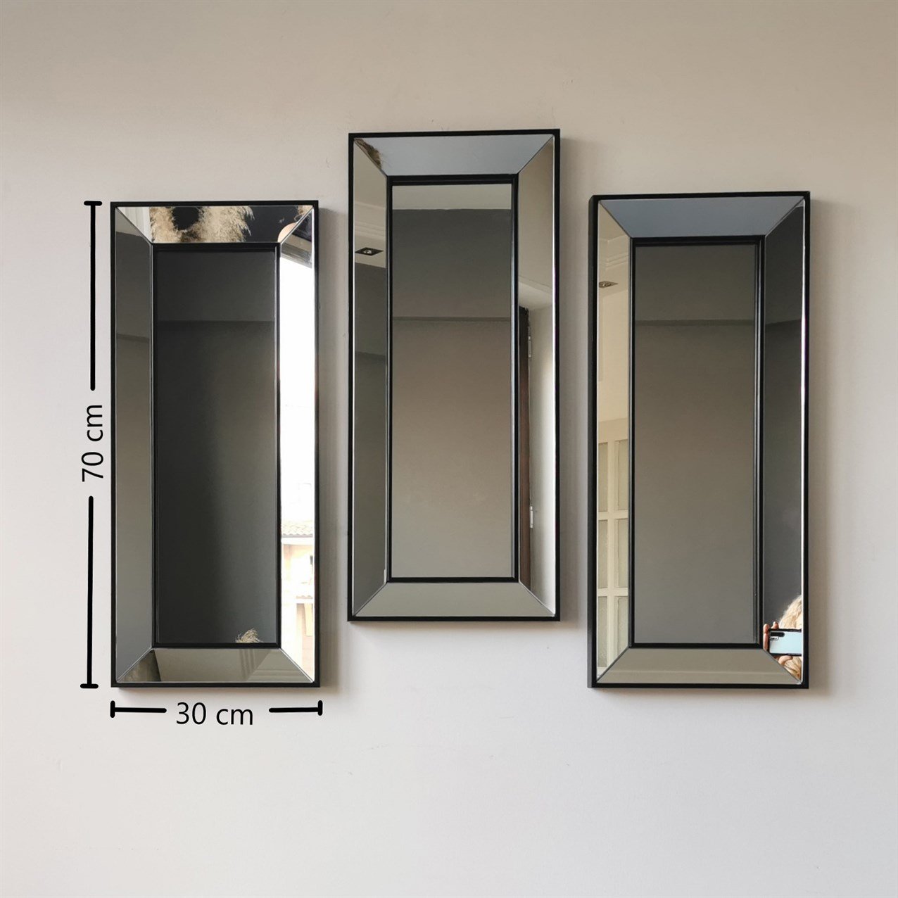 NEOstill - 3 lü Siyah Çerçeveli Ayna 3A403