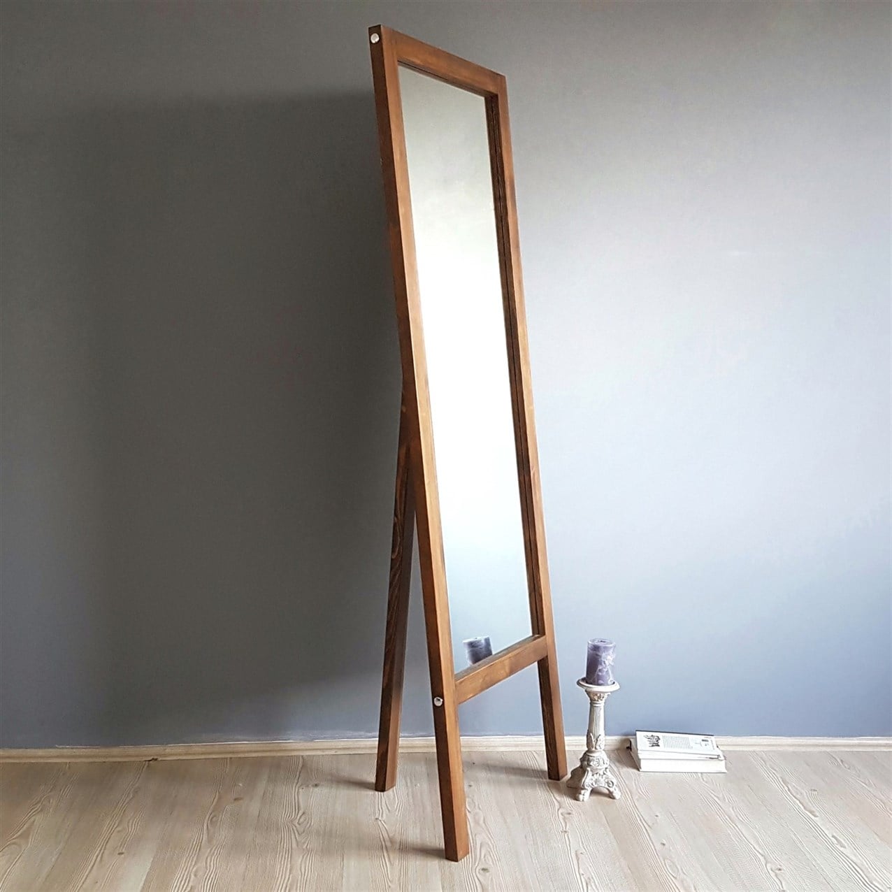NEOstill - Ahşap Ayaklı Boy Ayna 55x170 cm A43