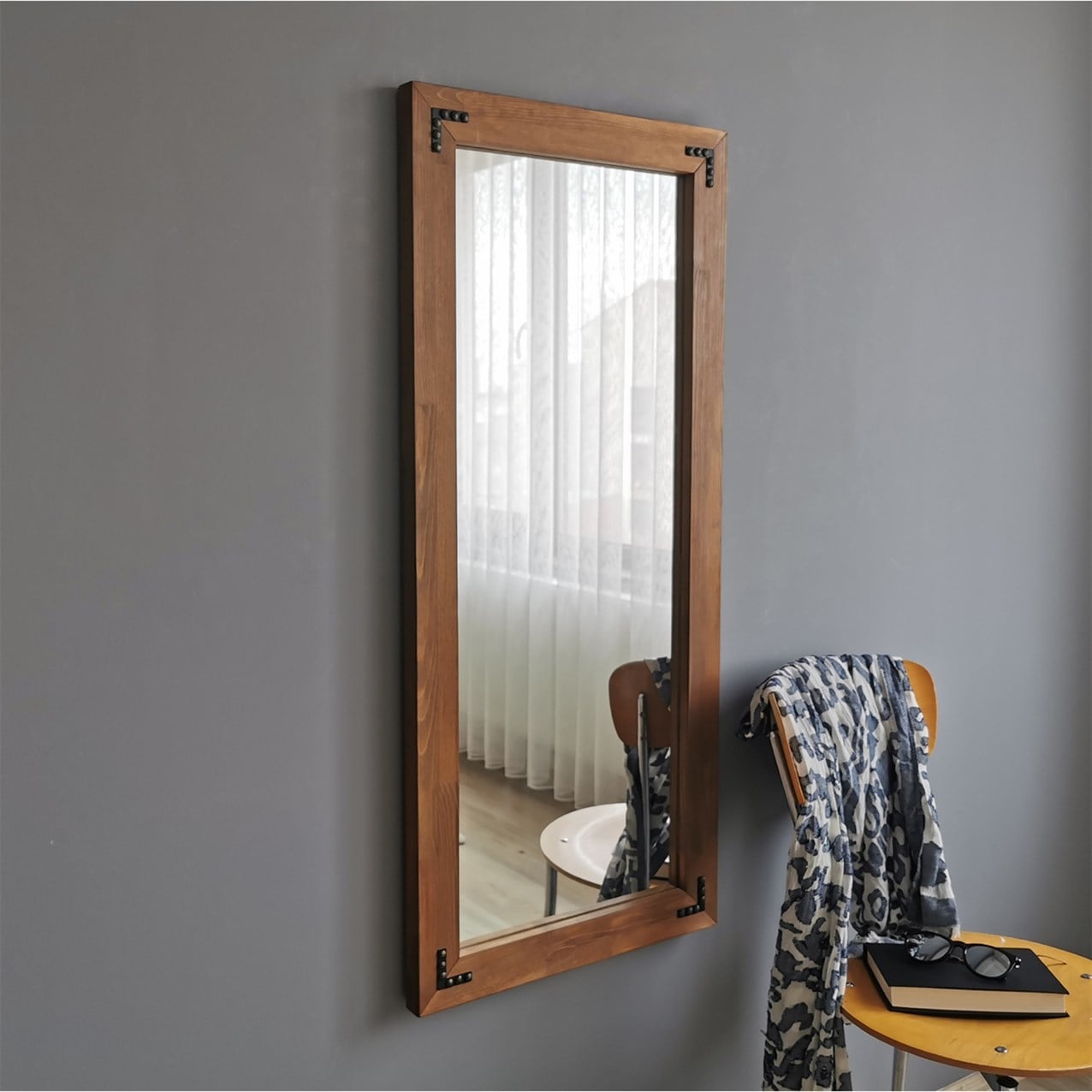 NEOstill - Ahşap Ceviz Boy Aynası 50x110