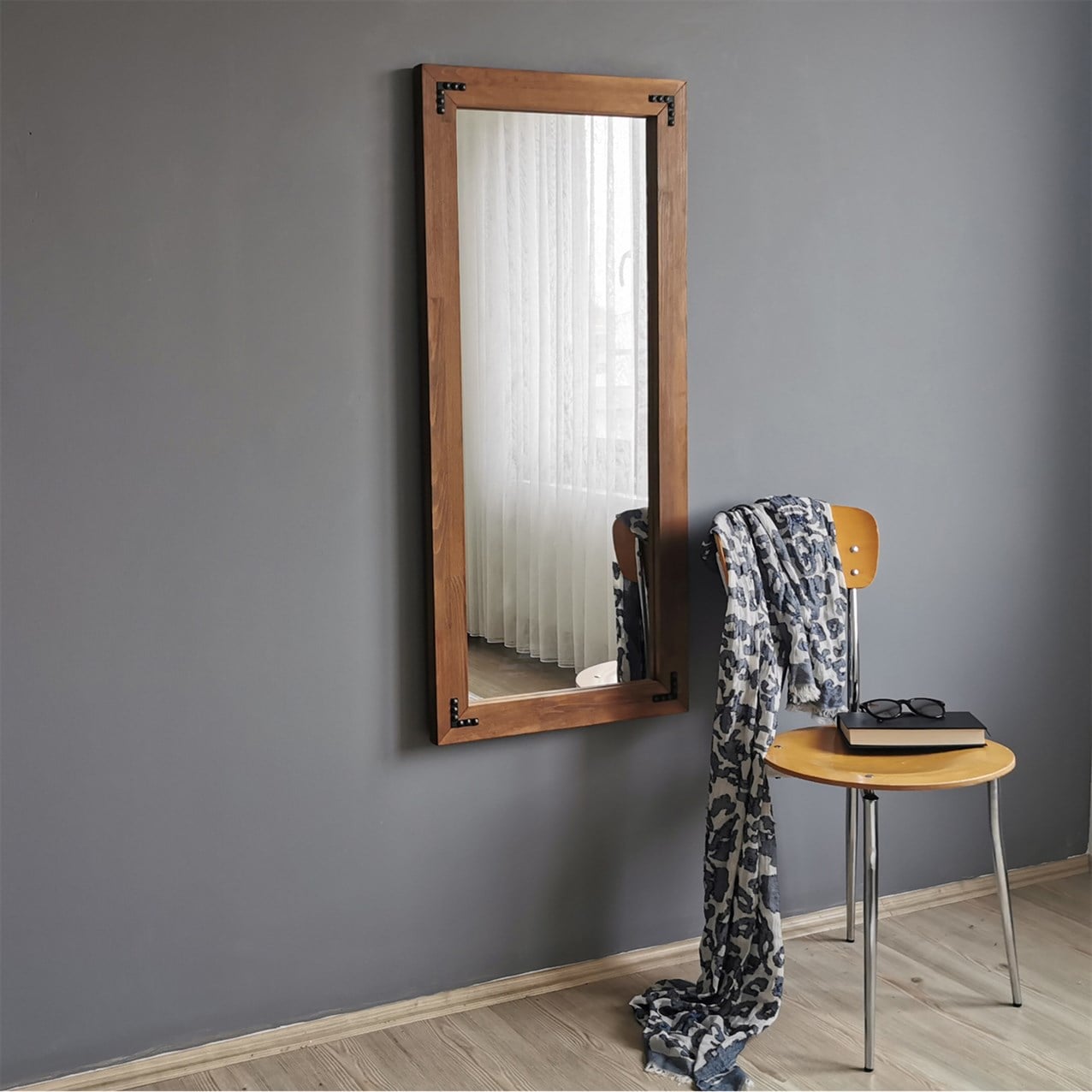 NEOstill - Ahşap Ceviz Boy Aynası 50x110