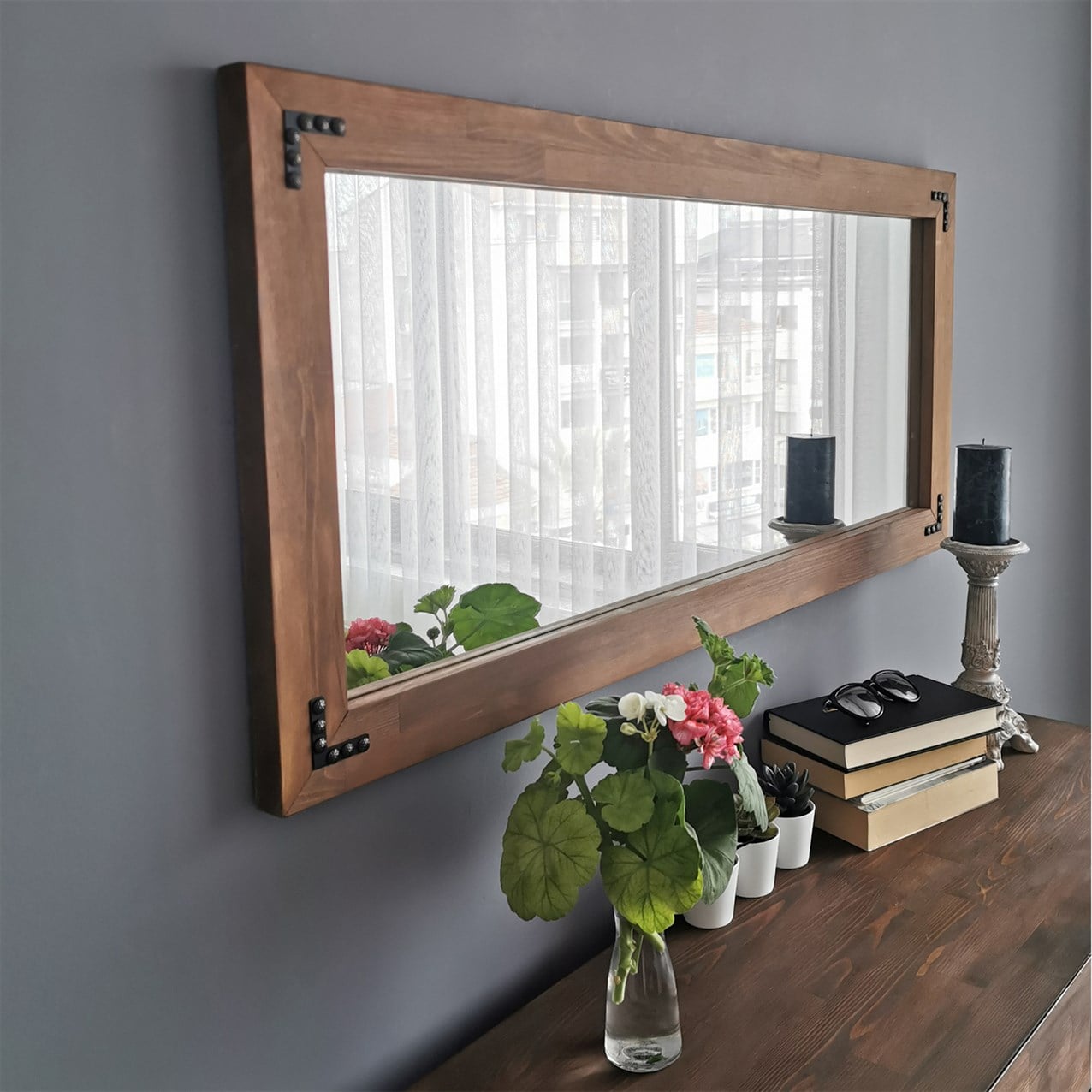 NEOstill - Ahşap Ceviz Boy Aynası 50x110