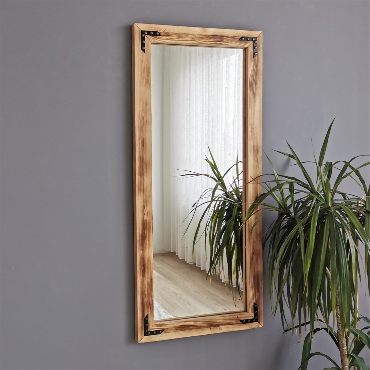 NEOstill - Ahşap Eskitme Boy Aynası 50x110