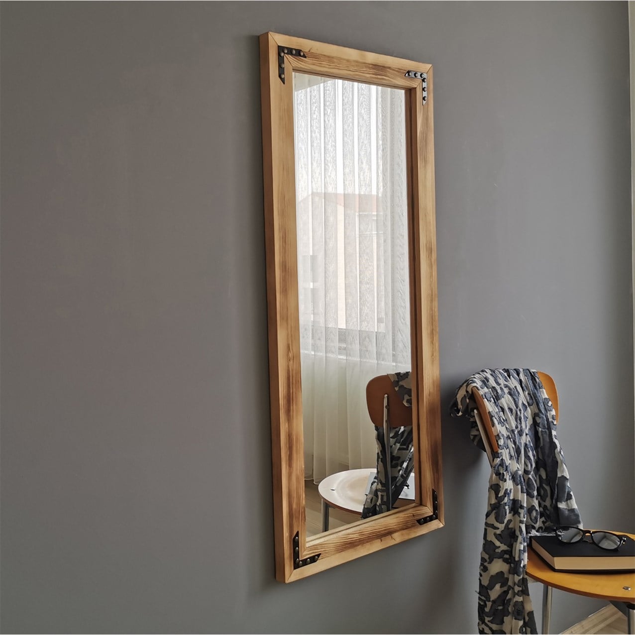 NEOstill - Ahşap Eskitme Boy Aynası 50x110