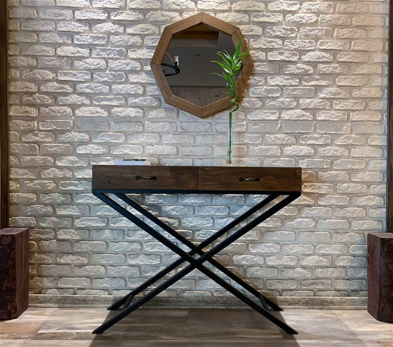 NEOstill - Ahşap Sekizgen Ayna 60 cm A605