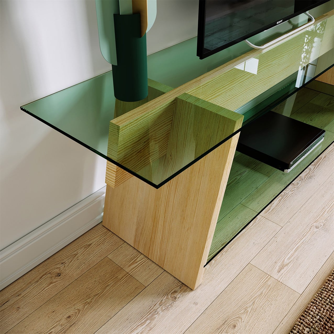 NEOstill - Ahşap TV Sehpası Woodn Glass TV203