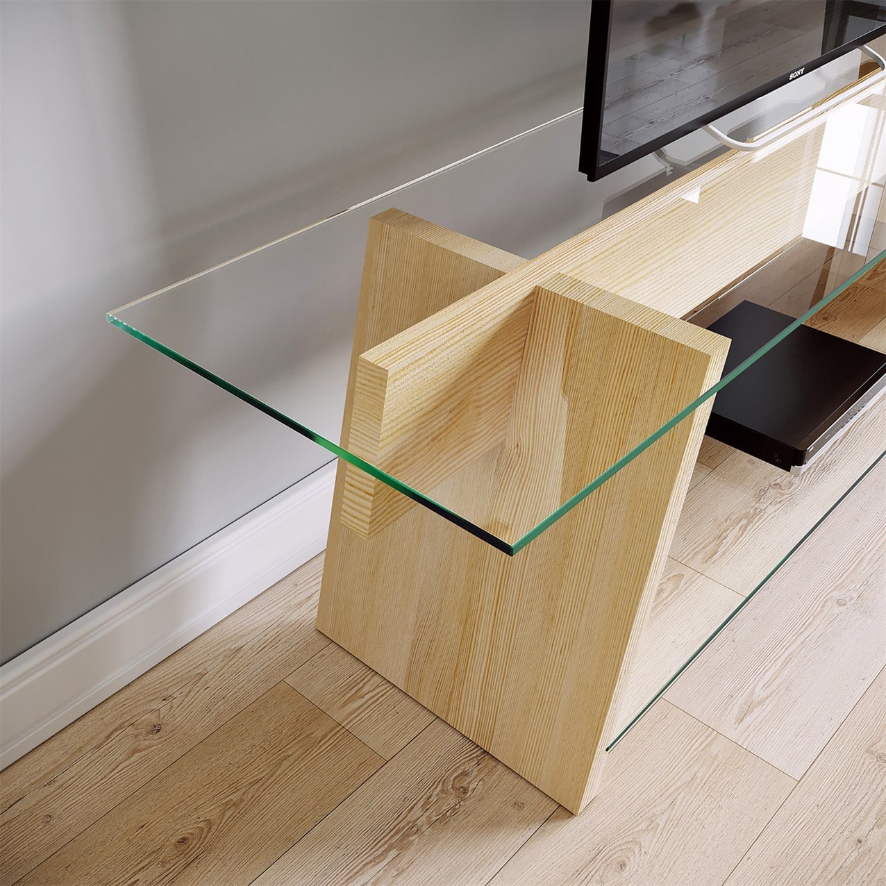 NEOstill - Ahşap TV Sehpası Woodn Glass TV204