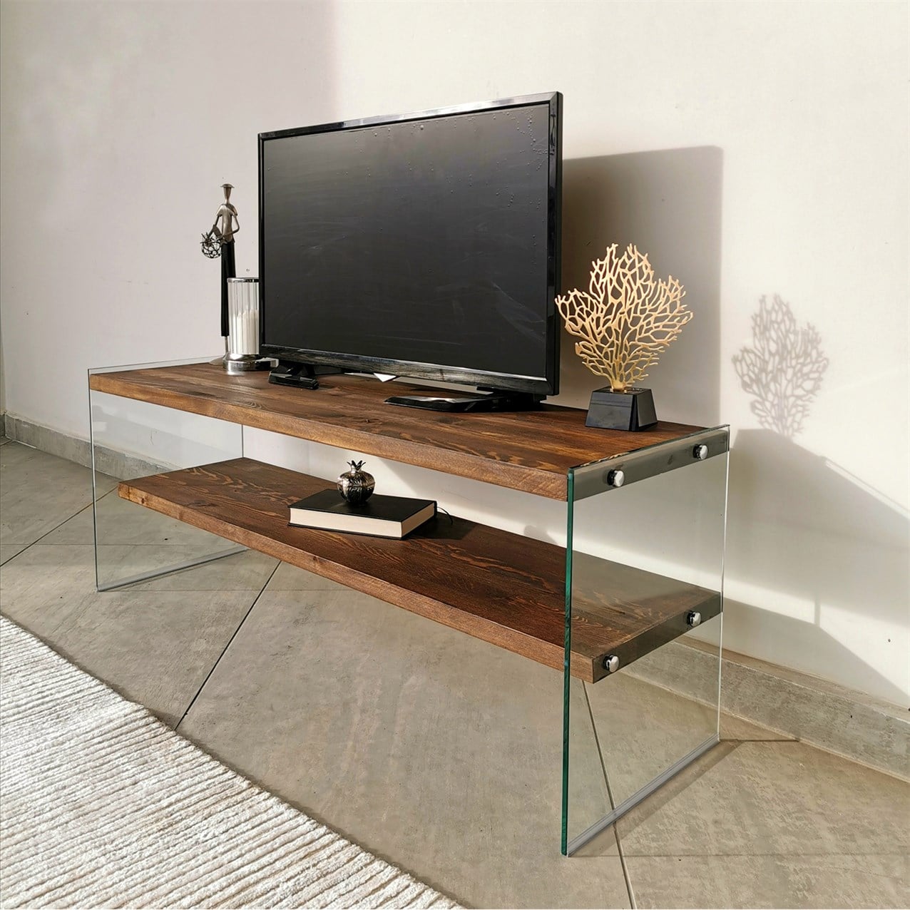 NEOstill - Ahşap Tv Sehpası Woodn Glass TV103