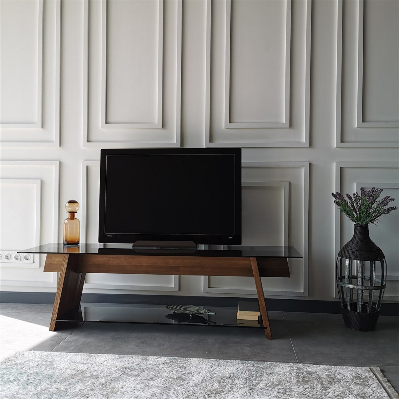 NEOstill - Ahşap TV Sehpası Woodn Glass TV201