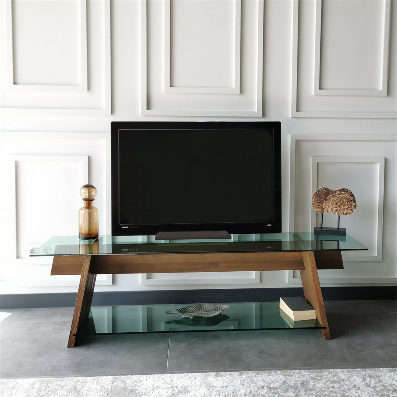 NEOstill - Ahşap TV Sehpası Woodn Glass TV202
