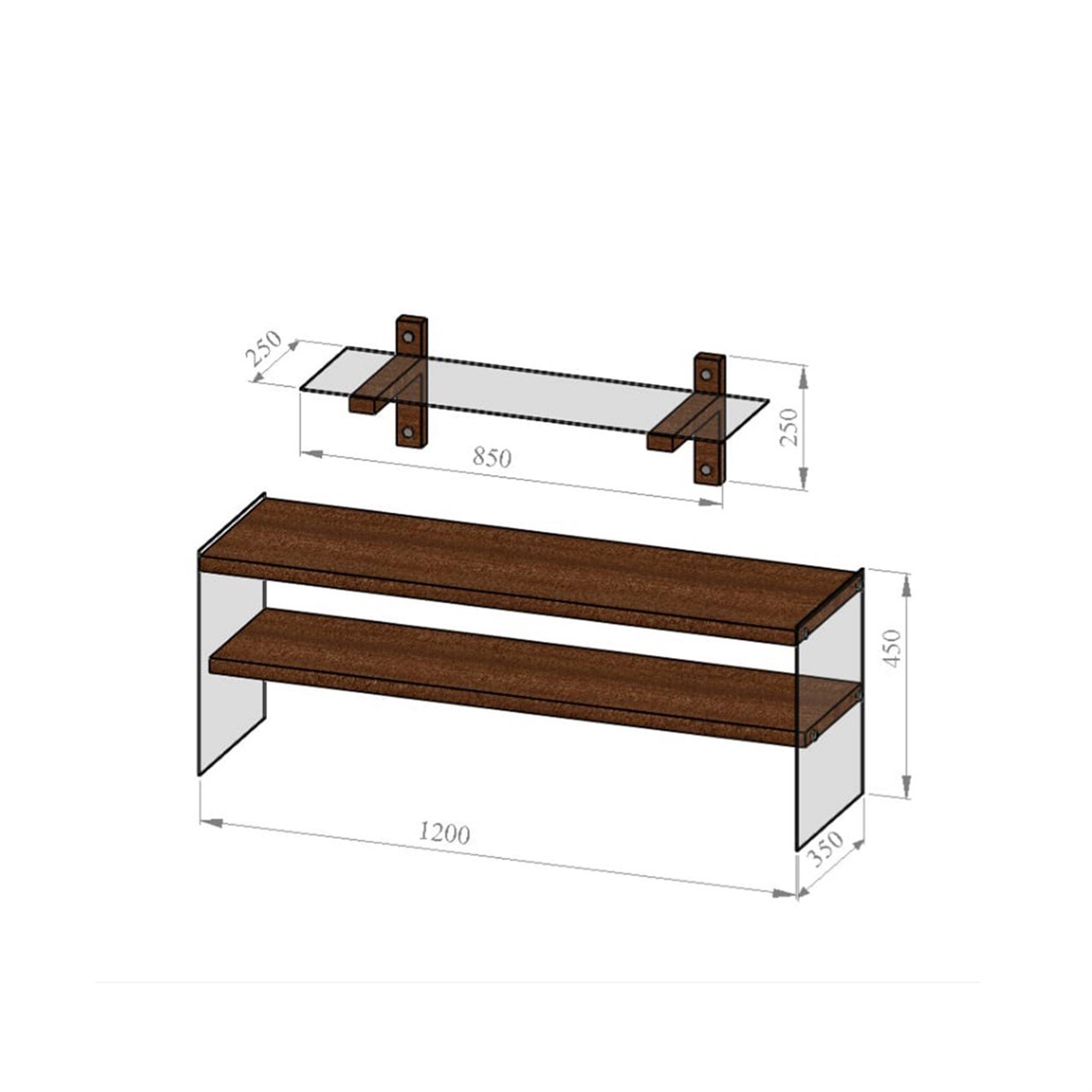 NEOstill - Ahşap Tv Ünitesi Woodn Glass TV104