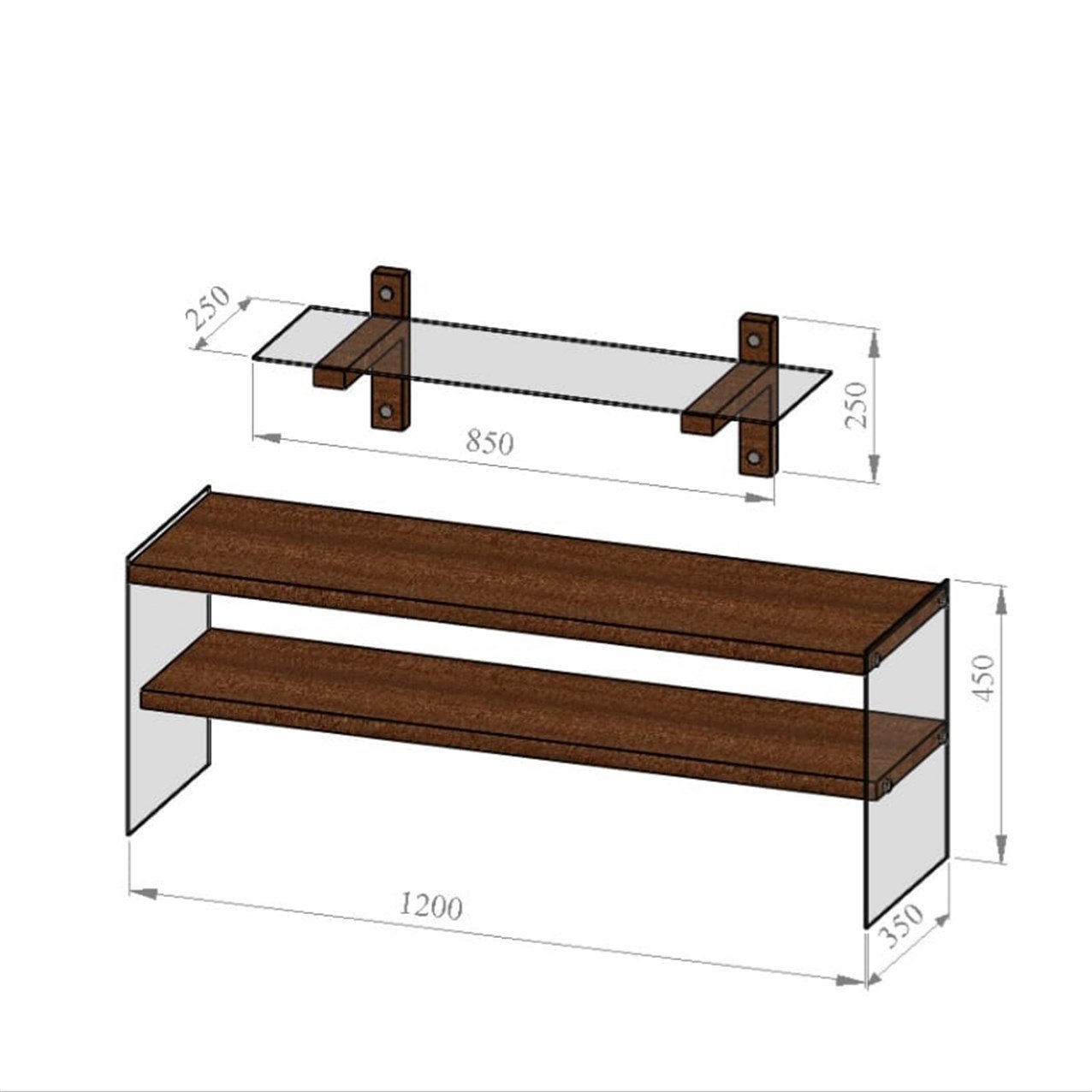 NEOstill - Ahşap Tv Ünitesi Wood'n Glass TV101