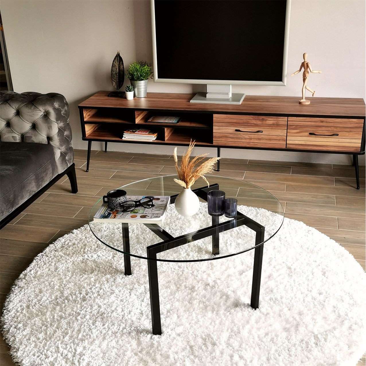 NEOstill - Balance sehpa /şeffaf temperli cam S401