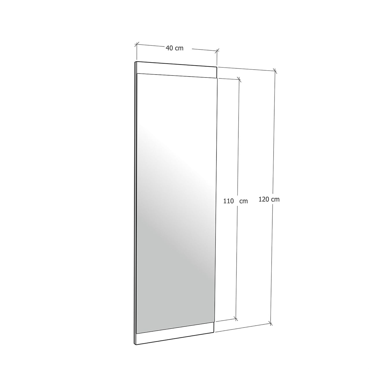 NEOstill - Boy Aynası Dekoratif Basic Siyah 40x120