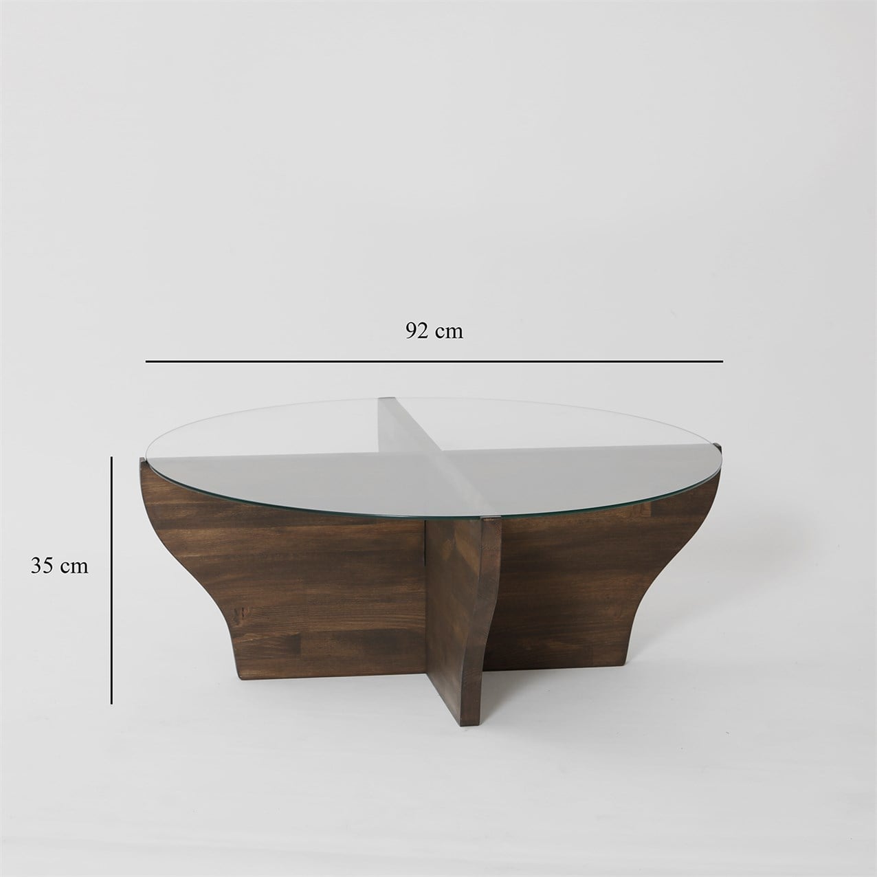 NEOstill - Amphora Sehpa / Ceviz Renk & Şeffaf Cam
