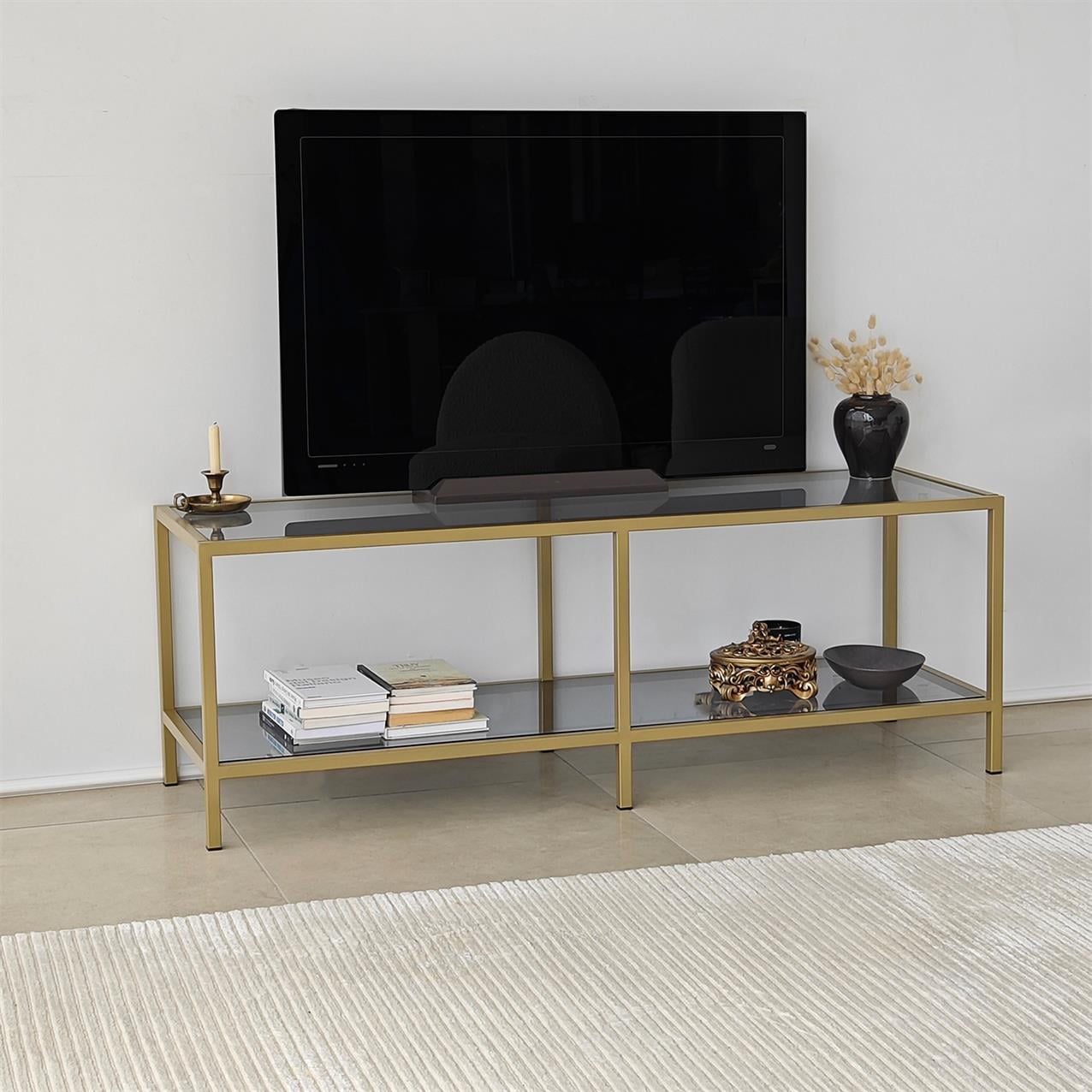 NEOstill - Basic Gold Tv Sehpası & Füme Cam