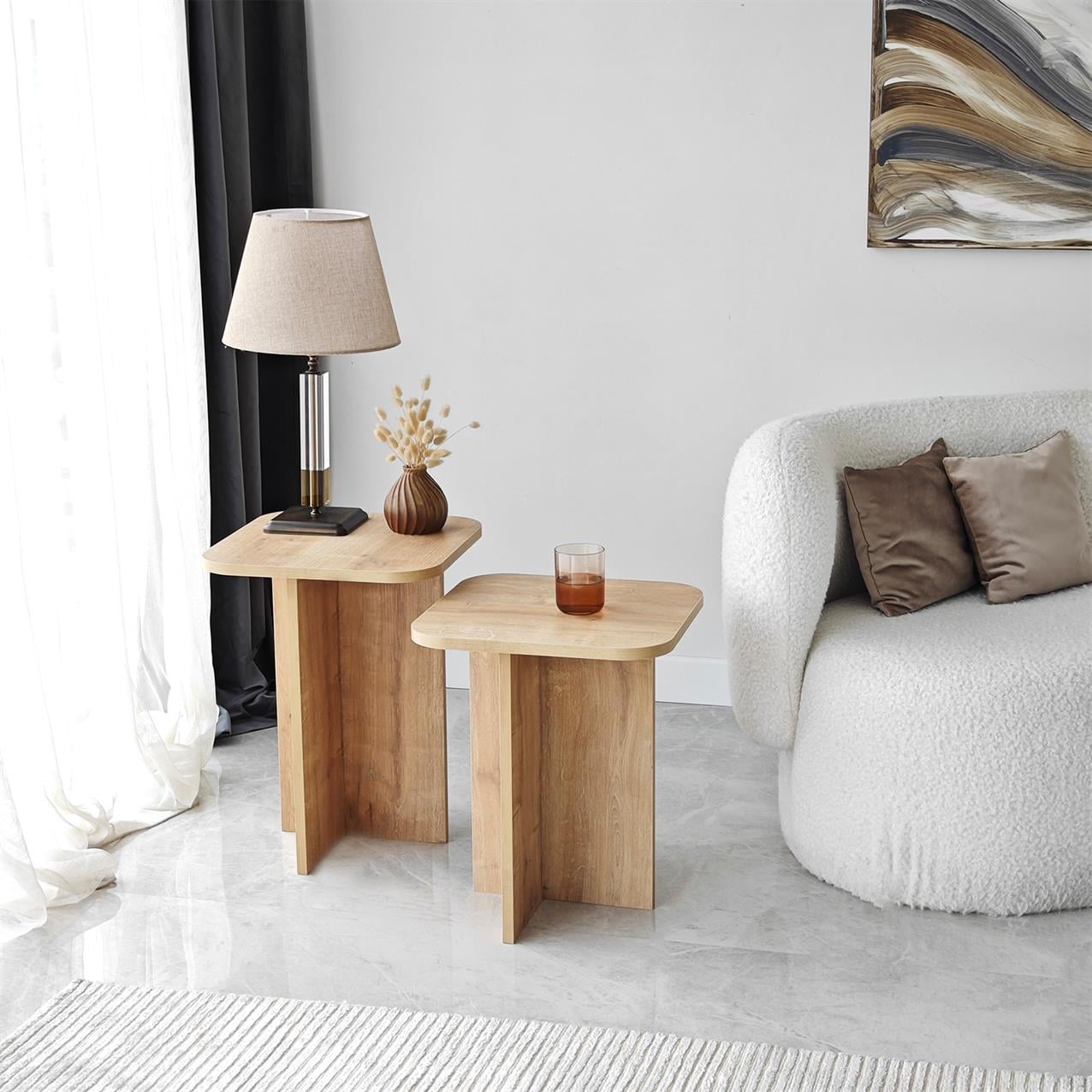 NEOstill - Blues 2Li Sehpa Seti / Meşe