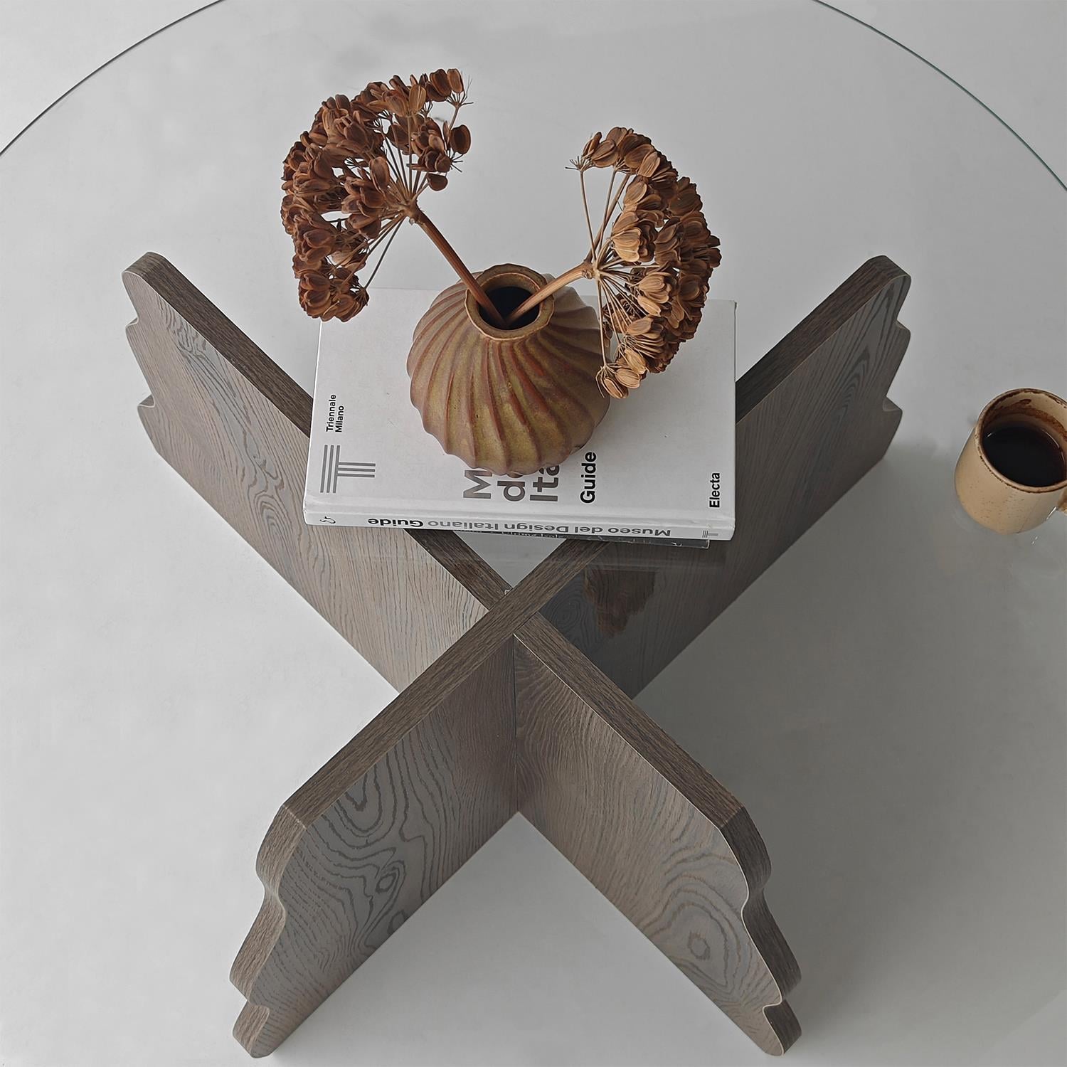 NEOstill - Butterfly  Sehpa-Ceviz/Şeffaf Cam