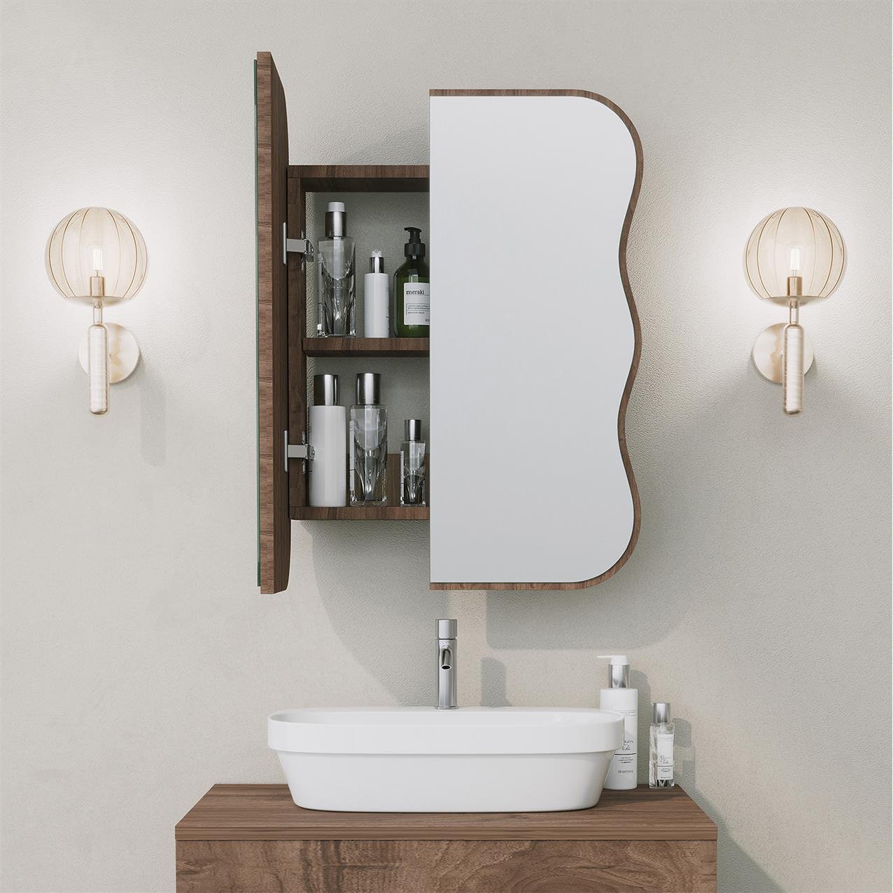 NEOstill -Day Dream Aynalı Banyo Dolabı/Ceviz 60cm