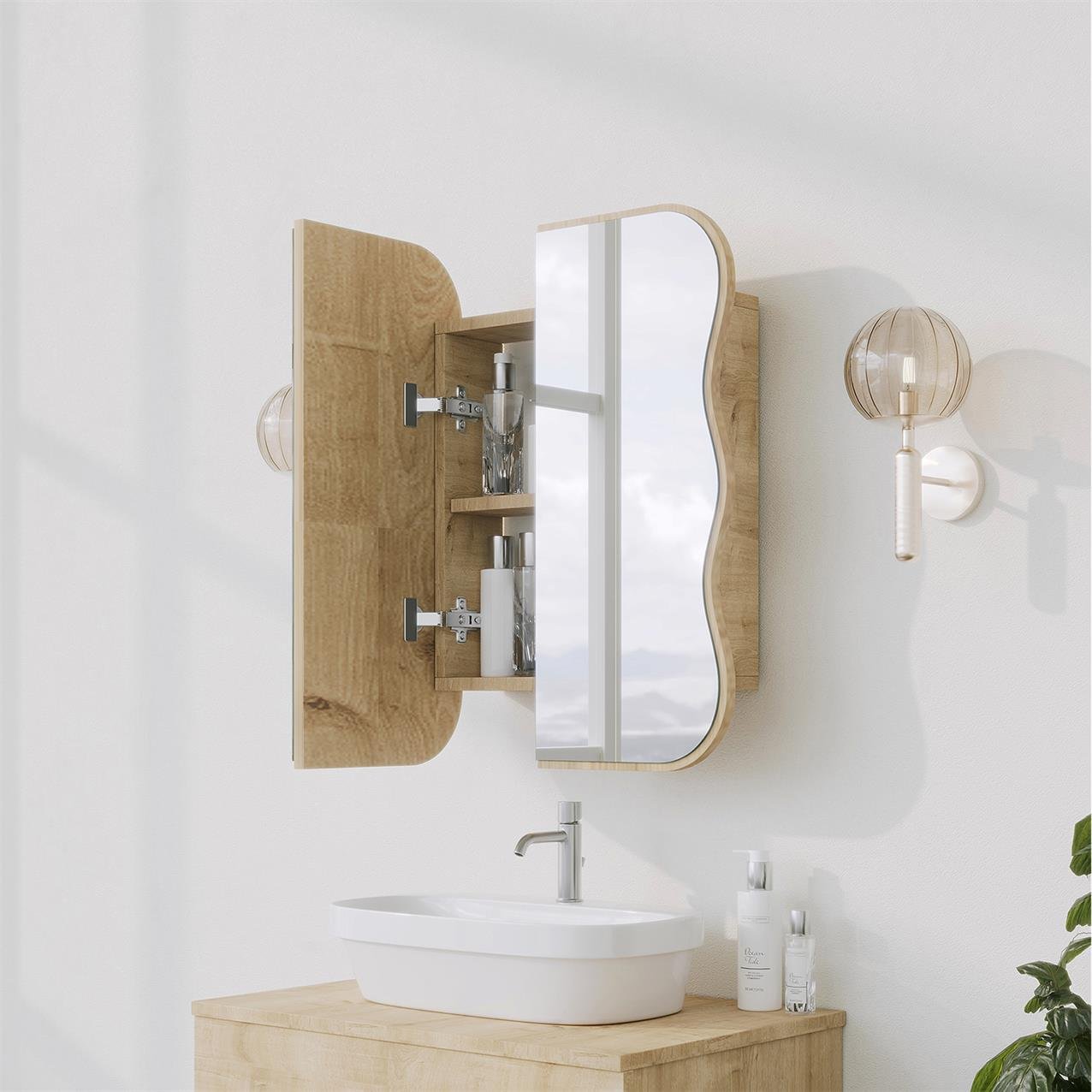 NEOstill - Day Dream Aynalı Banyo Dolabı/Meşe 60cm