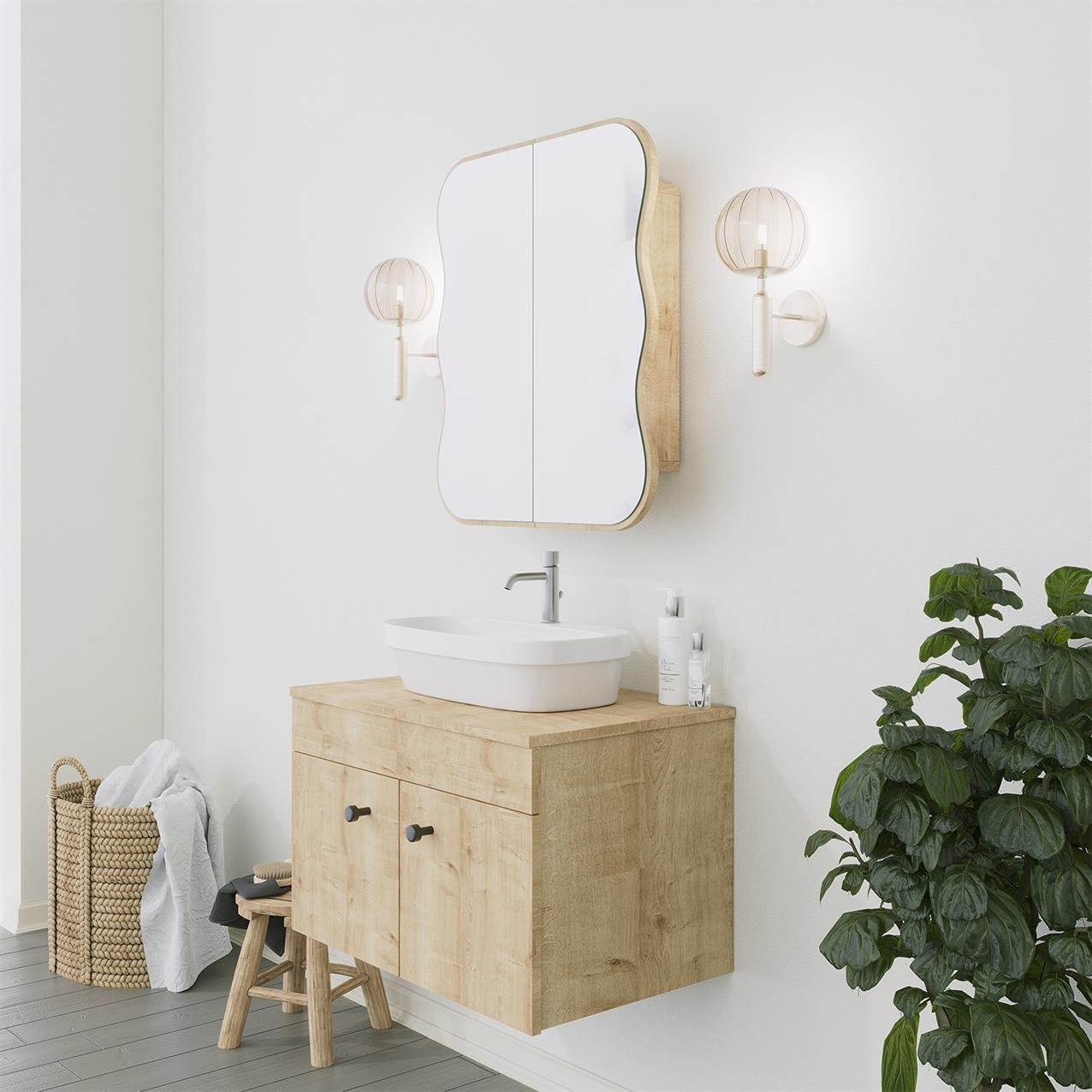 NEOstill - Day Dream Aynalı Banyo Dolabı/Meşe 60cm