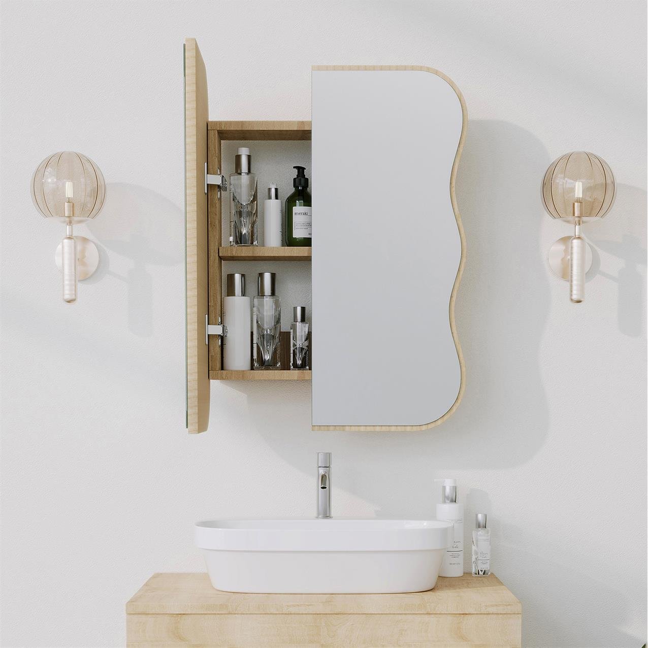 NEOstill - Day Dream Aynalı Banyo Dolabı/Meşe 60cm