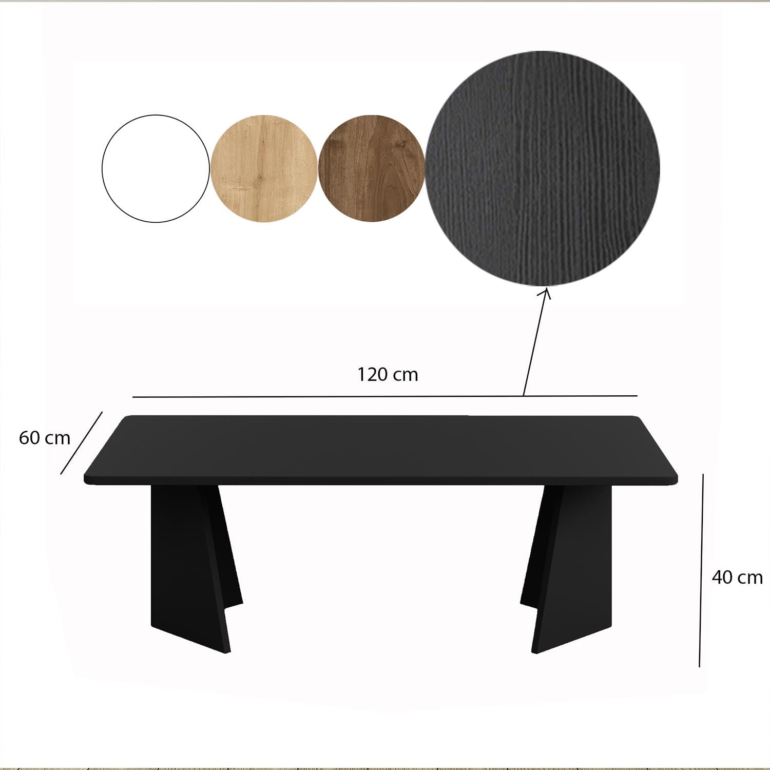 NEOstill - Duetto Sehpa / Siyah Renk & 120x60 cm