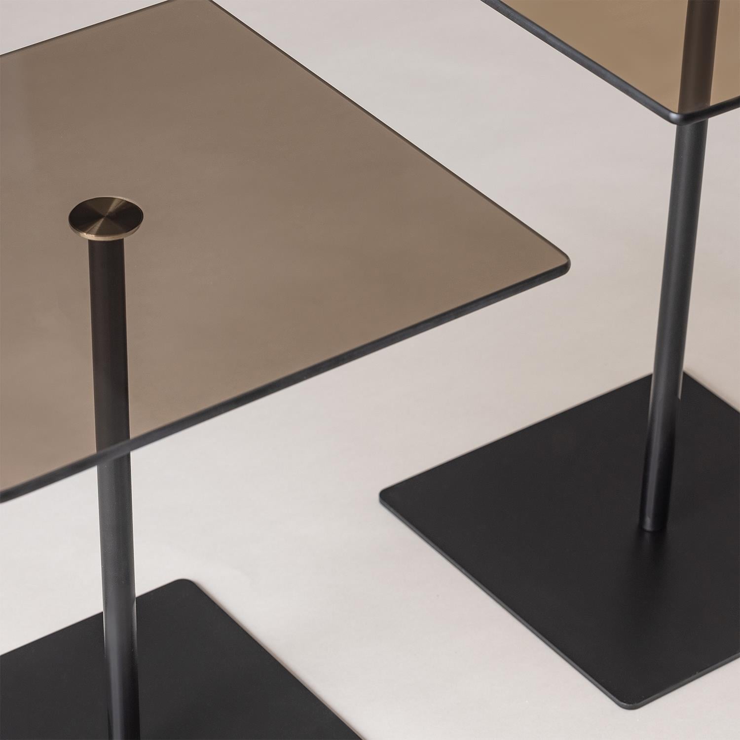 NEOstill - Elegante 2li Sehpa / Siyah&Bronz Cam
