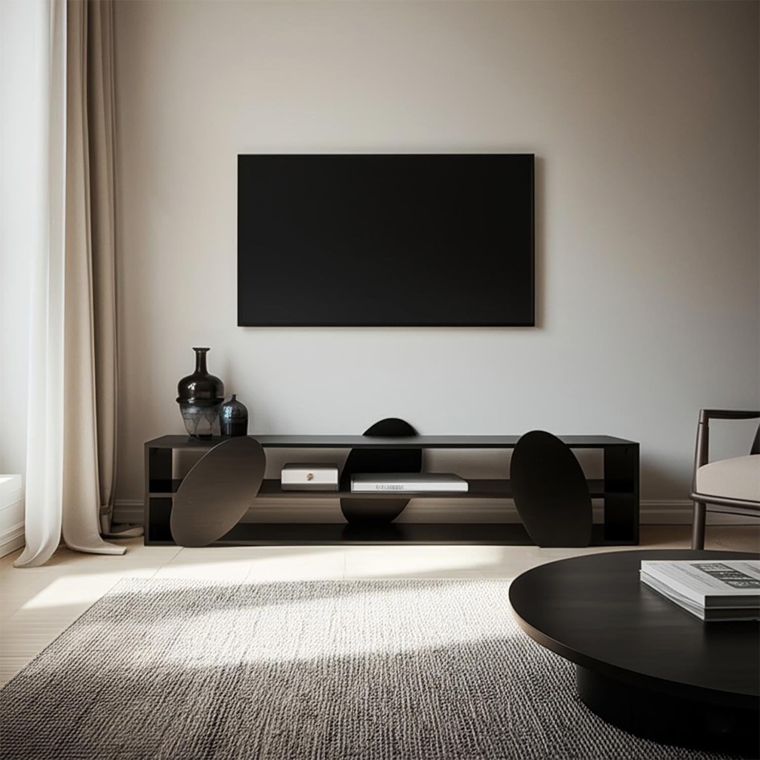 NEOstill - Leaf Tv Sehpası Siyah / 180 cm