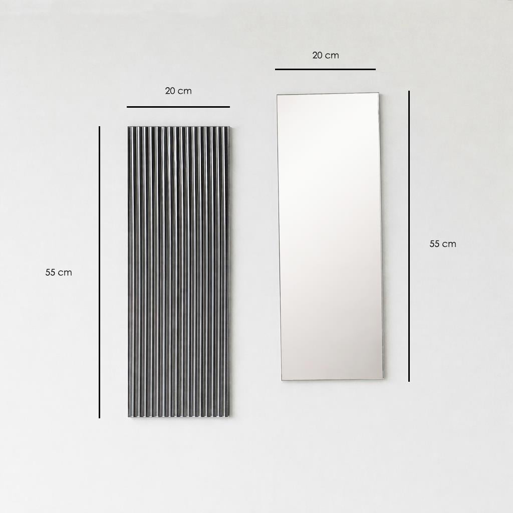 NEOstill - Linea Çizgili Füme & Naturel Ayna Set