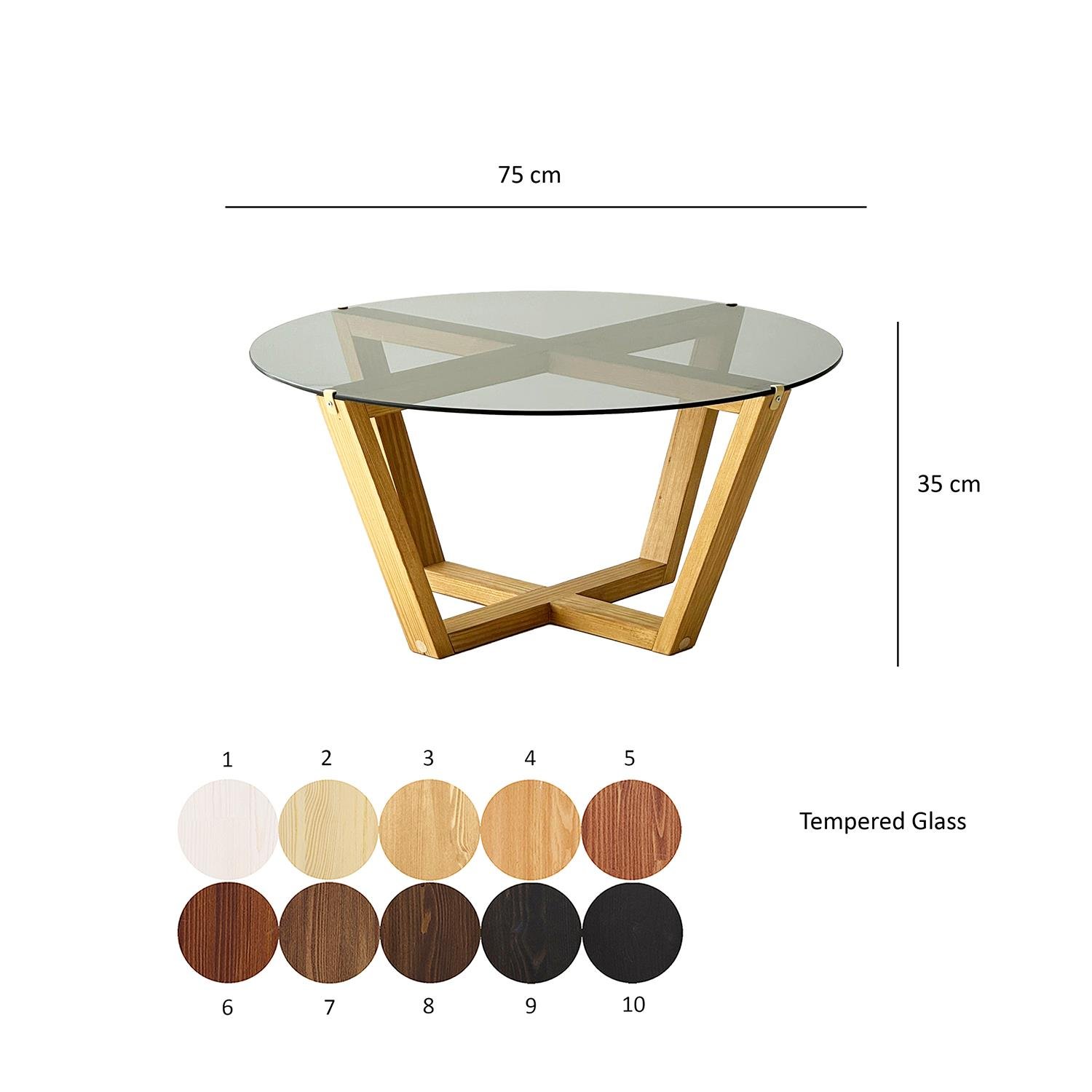 NEOstill - Lotus Cam Sehpa / Teak & Füme Cam