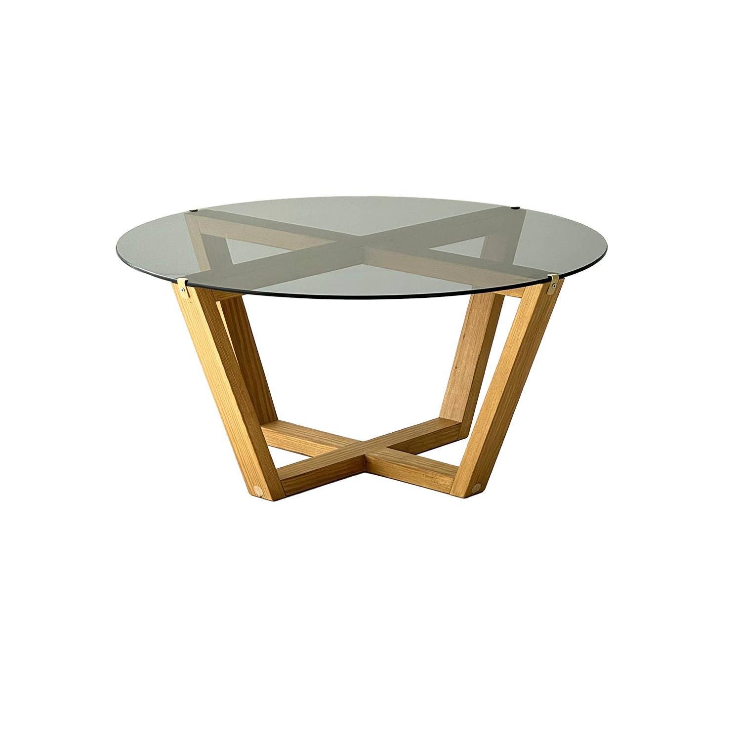 NEOstill - Lotus Cam Sehpa / Teak & Füme Cam