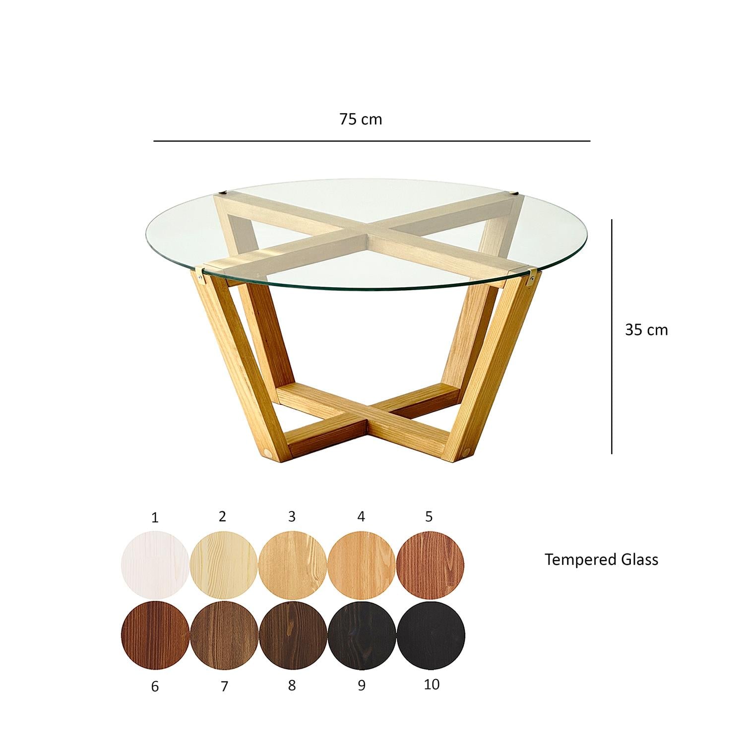NEOstill - Lotus Cam Sehpa / Teak & Şeffaf Cam