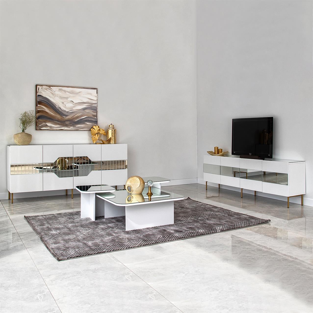 NEOstill - Milan Konsol / Ayna & Gold Ayak