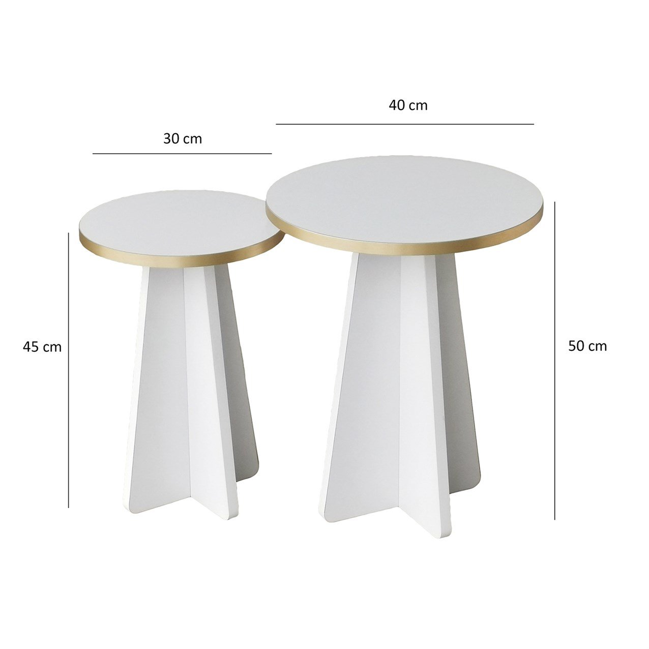 NEOstill - Mushroom 2 Li Sehpa Gold / Beyaz