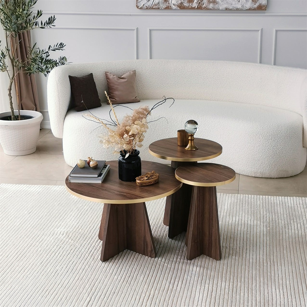 NEOstill - Mushroom 2 Li Sehpa Gold / Ceviz
