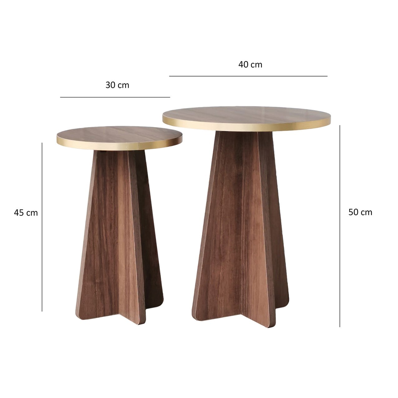NEOstill - Mushroom 2 Li Sehpa Gold / Ceviz